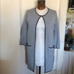 Calvin Klein Black and White Cardigan Sweater